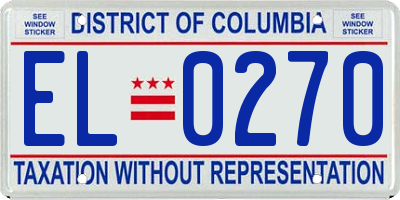 DC license plate EL0270