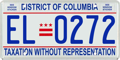 DC license plate EL0272