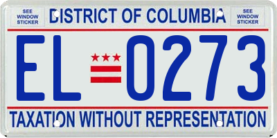 DC license plate EL0273