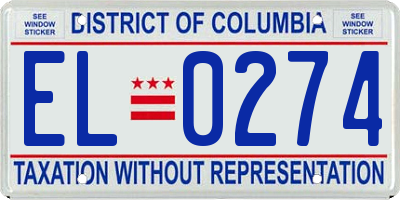 DC license plate EL0274