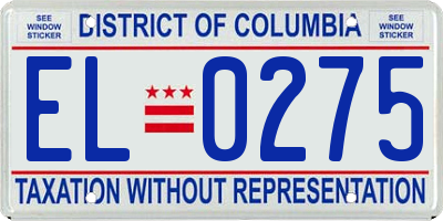 DC license plate EL0275