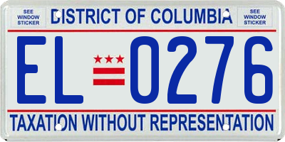 DC license plate EL0276