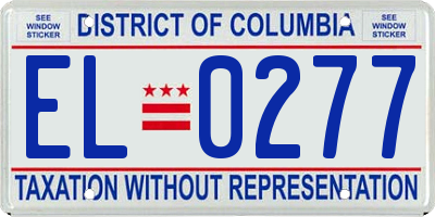 DC license plate EL0277