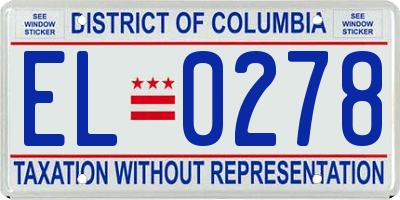 DC license plate EL0278