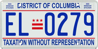 DC license plate EL0279