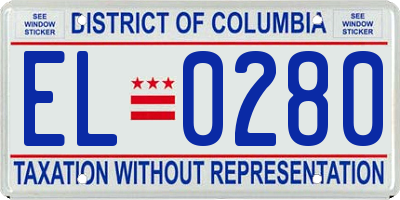 DC license plate EL0280