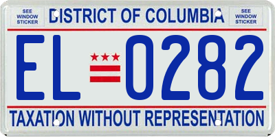 DC license plate EL0282