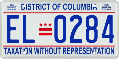 DC license plate EL0284