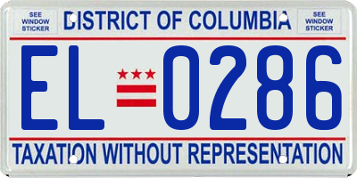 DC license plate EL0286