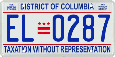 DC license plate EL0287