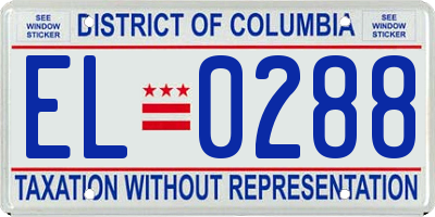 DC license plate EL0288