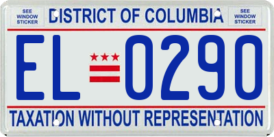 DC license plate EL0290