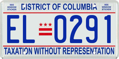 DC license plate EL0291