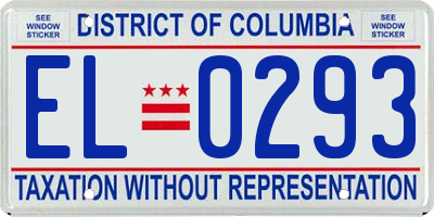 DC license plate EL0293