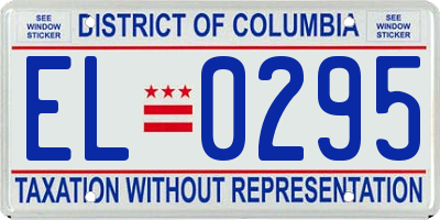 DC license plate EL0295