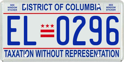 DC license plate EL0296