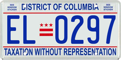 DC license plate EL0297