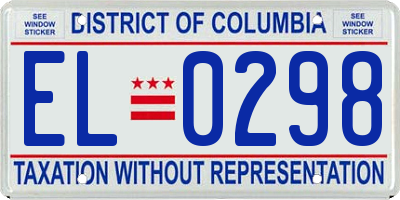 DC license plate EL0298