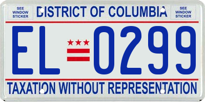 DC license plate EL0299