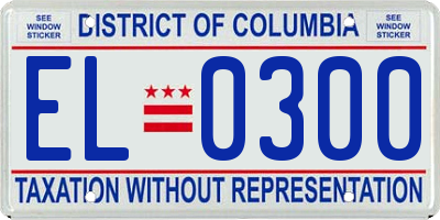 DC license plate EL0300