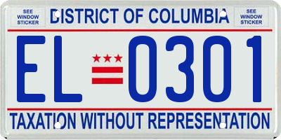 DC license plate EL0301