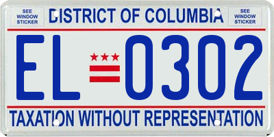 DC license plate EL0302