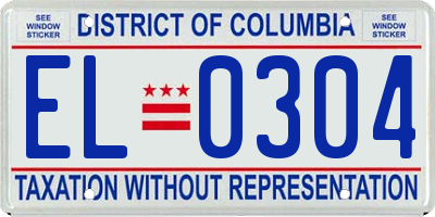 DC license plate EL0304