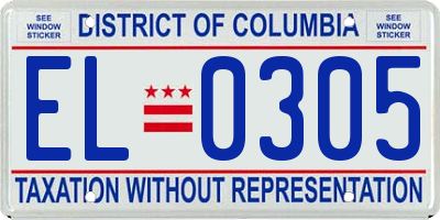 DC license plate EL0305