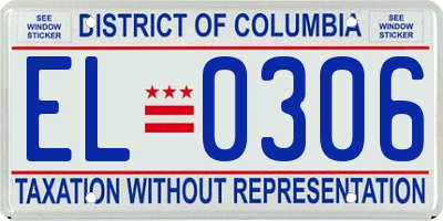 DC license plate EL0306