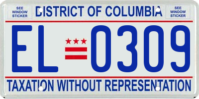 DC license plate EL0309