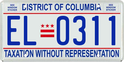 DC license plate EL0311