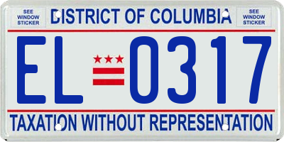 DC license plate EL0317