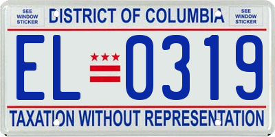 DC license plate EL0319