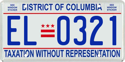 DC license plate EL0321