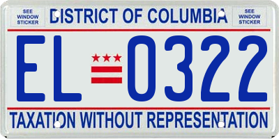 DC license plate EL0322