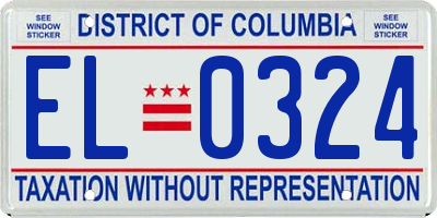 DC license plate EL0324