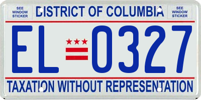 DC license plate EL0327