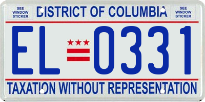 DC license plate EL0331