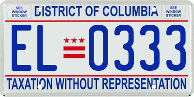 DC license plate EL0333