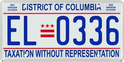 DC license plate EL0336