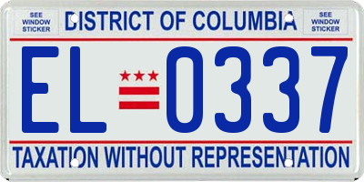 DC license plate EL0337