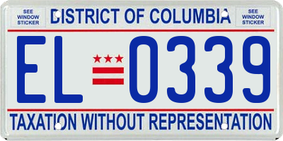 DC license plate EL0339