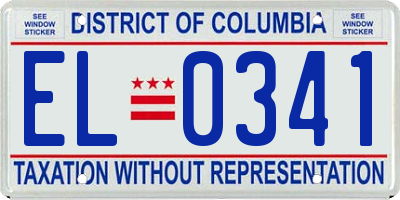 DC license plate EL0341