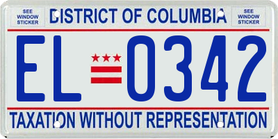 DC license plate EL0342