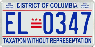 DC license plate EL0347