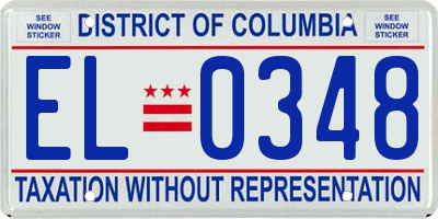 DC license plate EL0348