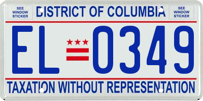 DC license plate EL0349