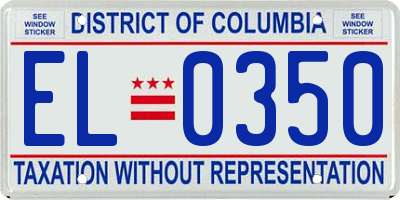 DC license plate EL0350