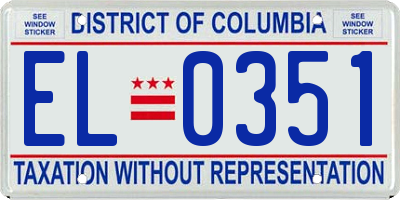 DC license plate EL0351