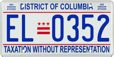 DC license plate EL0352